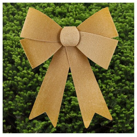 Kit 8 Enfeites Árvore Natal Laço Dourado Veludo 27cm