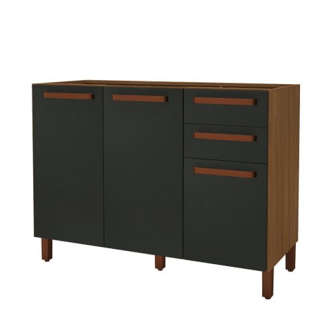 Balcão Monza 120cm - 3 Portas 2 Gavetas - Indekes