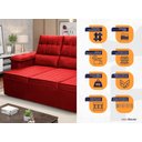 Ver imagem 2 de Sofá Retrátil Reclinável 4 Lugares com Molas 2,30m Quantum Suede Velut Vermelho - King House