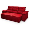 Sofá Retrátil Reclinável 4 Lugares com Molas 2,30m Quantum Suede Velut Vermelho - King House - 9