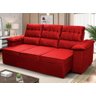 Sofá Retrátil Reclinável 4 Lugares com Molas 2,30m Quantum Suede Velut Vermelho - King House - 1