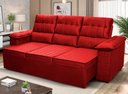 Ver imagem 1 de Sofá Retrátil Reclinável 4 Lugares com Molas 2,30m Quantum Suede Velut Vermelho - King House