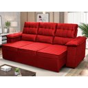 Ver imagem 1 de Sofá Retrátil Reclinável 4 Lugares com Molas 2,30m Quantum Suede Velut Vermelho - King House