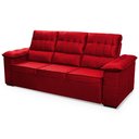 Ver mais imagens de Sofá Retrátil Reclinável 4 Lugares com Molas 2,30m Quantum Suede Velut Vermelho - King House