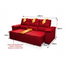 Ver imagem 3 de Sofá Retrátil Reclinável 4 Lugares com Molas 2,30m Quantum Suede Velut Vermelho - King House