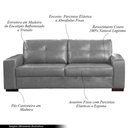 Ver imagem 4 de Sofá Decorativo 2 Lugares Turim 150cm Couro Cinza G58 - Gran Belo