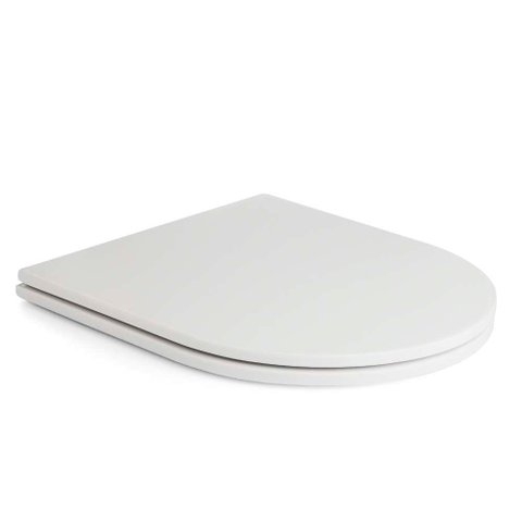Assento Sanitário Poliéster Antibacteriano Carrara Branco para Vaso Deca com Ferragem Preta