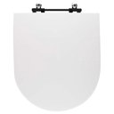 Ver imagem 6 de Assento Sanitário Poliéster Antibacteriano Carrara Branco para Vaso Deca com Ferragem Preta