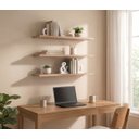 Ver imagem 1 de Kit 3 Prateleiras 60x20cm em Mdp com Suporte Invisível Aveiro