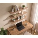Ver imagem 2 de Kit 3 Prateleiras 60x20cm em Mdp com Suporte Invisível Aveiro
