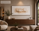 Ver imagem 3 de Quadro Decorativo Religioso Santa Ceia Clean Minimalista com Moldura 100x55