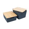 Kit 2 caixas organizadoras tampa bambu 12l/18l cinza – Oikos - 8