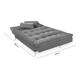 Sofá Cama Versátil 3 Lugares Império Reclinável Casal Pés de Alumínio Corano Branco 036 - 9