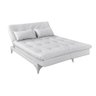 Sofá Cama Versátil 3 Lugares Império Reclinável Casal Pés de Alumínio Corano Branco 036 - 4