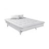 Sofá Cama Versátil 3 Lugares Império Reclinável Casal Pés de Alumínio Corano Branco 036 - 2