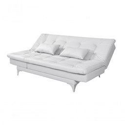 Sofá Cama Versátil 3 Lugares Império Reclinável Casal Pés de Alumínio Corano Branco 036 - 5