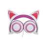 Fone Ouvido Headphone Orelha Gato com LED Hf-C22 Branco/Rosa - 3
