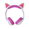 Fone Ouvido Headphone Orelha Gato com LED Hf-C22 Branco/Rosa - 2
