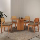 Ver imagem 1 de Mesa de Jantar Eloise 90cm Tampo Mdf Laminado com 4 Cadeiras Copper Premium Moderna Mobília