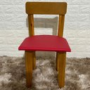 Ver imagem 1 de Cadeira Infantil de Madeira com Estofado:vermelho