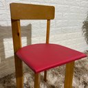 Ver imagem 3 de Cadeira Infantil de Madeira com Estofado:vermelho