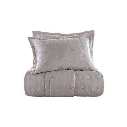 Jogo de Colcha Casal Altenburg Toque Acetinado Uw Diamond 220x240cm Cinza