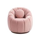 Ver imagem 3 de Kit Poltrona Decorativa c/Puff e Almofada Concha Veludo Rosa - Montanaris Decor
