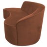 Sofá Curvo 03 Lugares 210cm Braço Esquerdo Eron Veludo Camel - CasaePoltrona - 6