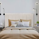 Ver imagem 2 de Cabeceira Estofada Cama Box Queen Carla Suede Bege 1,60cm - IS DECOR