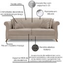 Ver imagem 3 de Sofa 2 Lugares Retro Polo 180cm com Almofada Linho Areia Ezz
