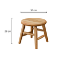 Ver imagem 4 de Kit 2 Banquinhos Torneados em Madeira Maciça Natural Acetinado