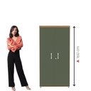 Ver imagem 6 de Armario Alto 02 Portas PIVOTANTE79,2cm x 161,1cm Marrom/Salvia/Samba