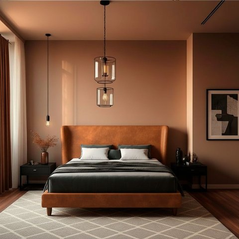 Cama Japonesa com Cabeceira Corea Queen Courino Caramelo - Sallar Home