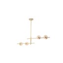 Ver imagem 1 de Pendente Dourado com Globos Âmbar 105cm 4g9 14599-pl