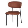 Kit 2 Cadeiras Manuela Rivatti Estofada Pu Caramelo Encosto Madeira Multilaminada Base Aço Preto - 2