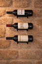 Ver imagem 1 de Kit 6 Suportes Embutidos Porta Garrafa de Vinho Adega Vertical Fixação de Parede Aço Robusto Preto