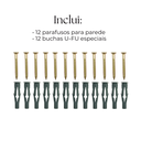 Ver imagem 4 de Kit 6 Suportes Embutidos Porta Garrafa de Vinho Adega Vertical Fixação de Parede Aço Robusto Preto