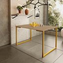 Ver imagem 2 de Mesa de Jantar Steel Estilo Industrial Pés de Aço 120x80cm Dourado/fendi