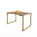 Ver imagem 1 de Mesa de Jantar Steel Estilo Industrial Pés de Aço 120x80cm Dourado/fendi