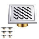 Ver imagem 1 de Ralo Inox 10x10 Kit 6 Uni Jardim Quintal Banheiro Lavabo Anti Odor Anti Inseto Duravel Resistente Se