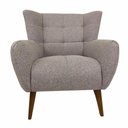 Ver imagem 4 de 02 Poltronas Decorativas em Linho Mesclado com Base de Madeira Maciça Canopus Harmônica Móveis