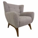 Ver imagem 3 de 02 Poltronas Decorativas em Linho Mesclado com Base de Madeira Maciça Canopus Harmônica Móveis