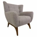 Ver imagem 2 de 02 Poltronas Decorativas Em Linho Mesclado Com Base de Madeira Maciça Canopus Harmônica Móveis