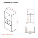 Ver imagem 4 de Armário de Cozinha Multiuso Luna 60cm com 02 Portas e Nicho Integrado Savana Off White - Abmaza