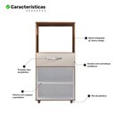 Ver imagem 3 de Armário de Cozinha Multiuso Luna 60cm com 02 Portas e Nicho Integrado Savana Off White - Abmaza