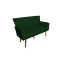 Ver imagem 2 de Namoradeira Decorativa Aurora Suede Verde Pés Madeira Ms Decor