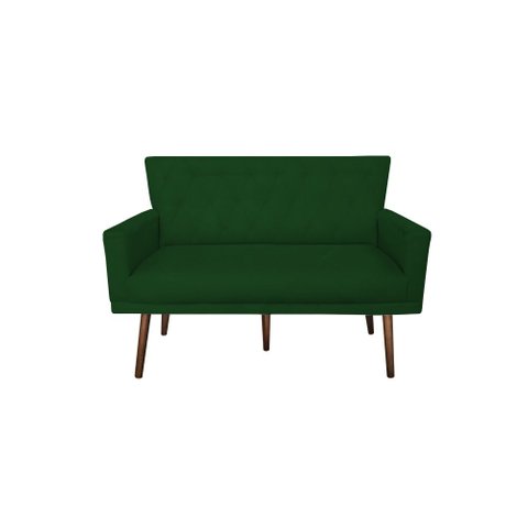 Namoradeira Decorativa Aurora Suede Verde Pés Madeira Ms Decor