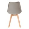 Kit 2 Cadeiras de Jantar Saarinen Leda Tulipa Base Wood Madeira Maciça com Estofado em Couro Cinza - 4