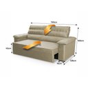 Ver imagem 3 de Sofá Retrátil Reclinável 2 Lugares com Molas 1,50m Quantum Suede Velut Bege - King House