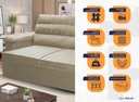 Ver imagem 2 de Sofá Retrátil Reclinável 2 Lugares com Molas 1,50m Quantum Suede Velut Bege - King House